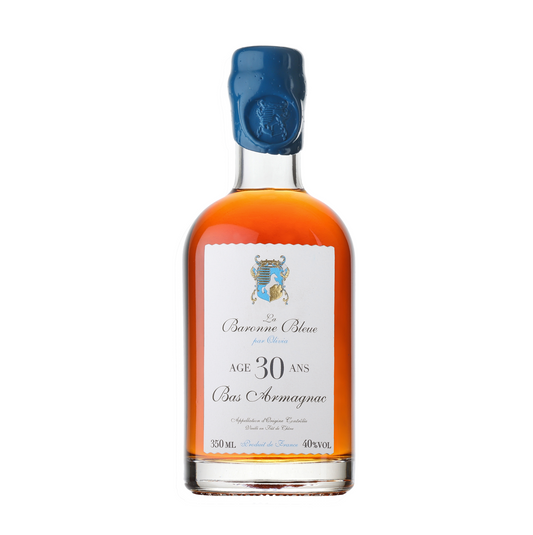 Armagnac La Baronne Bleue en  bouteille 35 cl, coffret bois : assemblage 30 ans